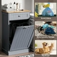 thumbnail image 7 of HARIPUL Single Tilt Out Trash Cabinet for 13 Gallon Waste Bin, Free Standing Kitchen Trash Can Cabinet with Drawers, Blue, 7 of 7
