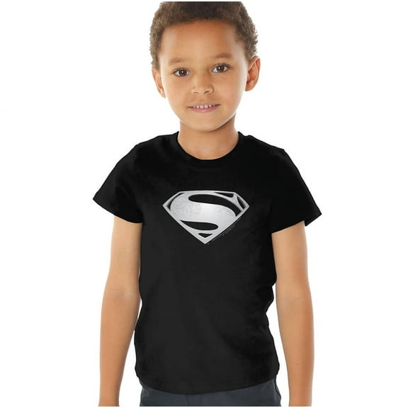 Justice League Movie Superman Symbol Black Suit 2 Kids T Shirt (2) for Youth Toddler Boys and Girls, Black