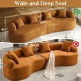 thumbnail image 2 of Wiilayok 131" Chenille Curved Shaped Sectional Sofa,Modern 4 Seater Cloud Combination Sofa Couch with Extra Deep Seat and Pillows for Living Room,Orange, 2 of 10