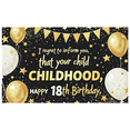 thumbnail image 3 of Black Background Glittery Banner with Golden Balloons and Stars Happy 18th Birthday Theme Childhood Explored Party Decoration Backdrop Photography Props Birthday Party Supplies, 3 of 7