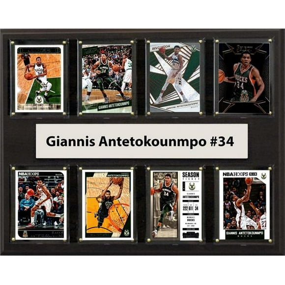 C&I Collectors NBA 12 x 15 Po Giannis Antetokounmpo Milwaukee Bucks 8-Card Plaque