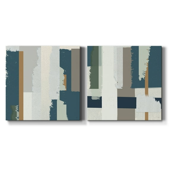 Close to the Edge I - Premium Gallery Wrapped Canvas - Ready to Hang Set of 2 - 16 x 16 Each