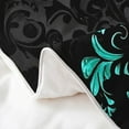 thumbnail image 5 of Manfei Bohemian Damask 100% Cotton Comforter Cover Twin, Black Cyan Bedding Twin Size, Victorian Flower Bedding Accessories, Breathable Bedroom Decoration, Reversible 2-Piece, 5 of 9
