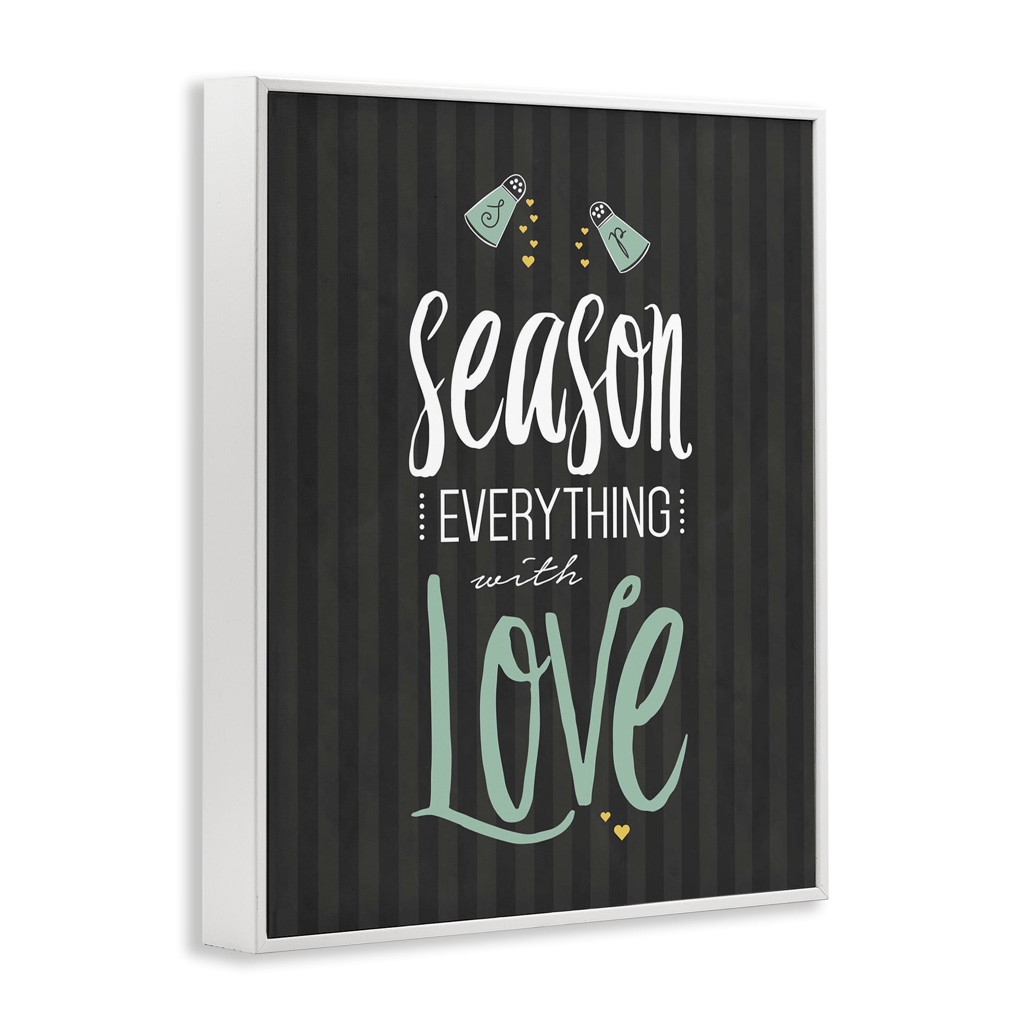 Season With Love Black & Green White Framed Giclee Art, design by Lettered and Lined
