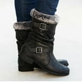 thumbnail image 2 of Aoochasliy Womens Shoes Winter Clothes Fashion Casual Winter Warm Middle Ankle Boots Low Heels Shoes for Home Casual Work Play, 2 of 5