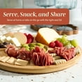 thumbnail image 4 of Cook With Color Round Bamboo Cutting Board with Locking Lid, Dual-Function Charcuterie Board & Serving Board, 4 of 7