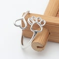 thumbnail image 3 of Dog Paw Print Heart Adjustable Ring Rose Gold Plated Sterling Silver Womens Ginger Lyne Collection, 3 of 5