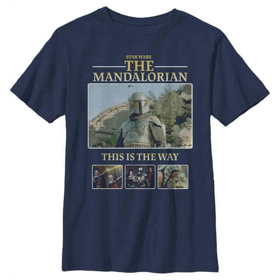 Boy's Star Wars: The Mandalorian Rescue Team  Graphic Tee Navy Blue Medium