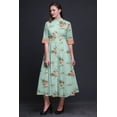 thumbnail image 4 of Bimba Floral Ladies Button Down Print Dress A-Line Cocktail Party Shirt Dress-Medium, 4 of 5