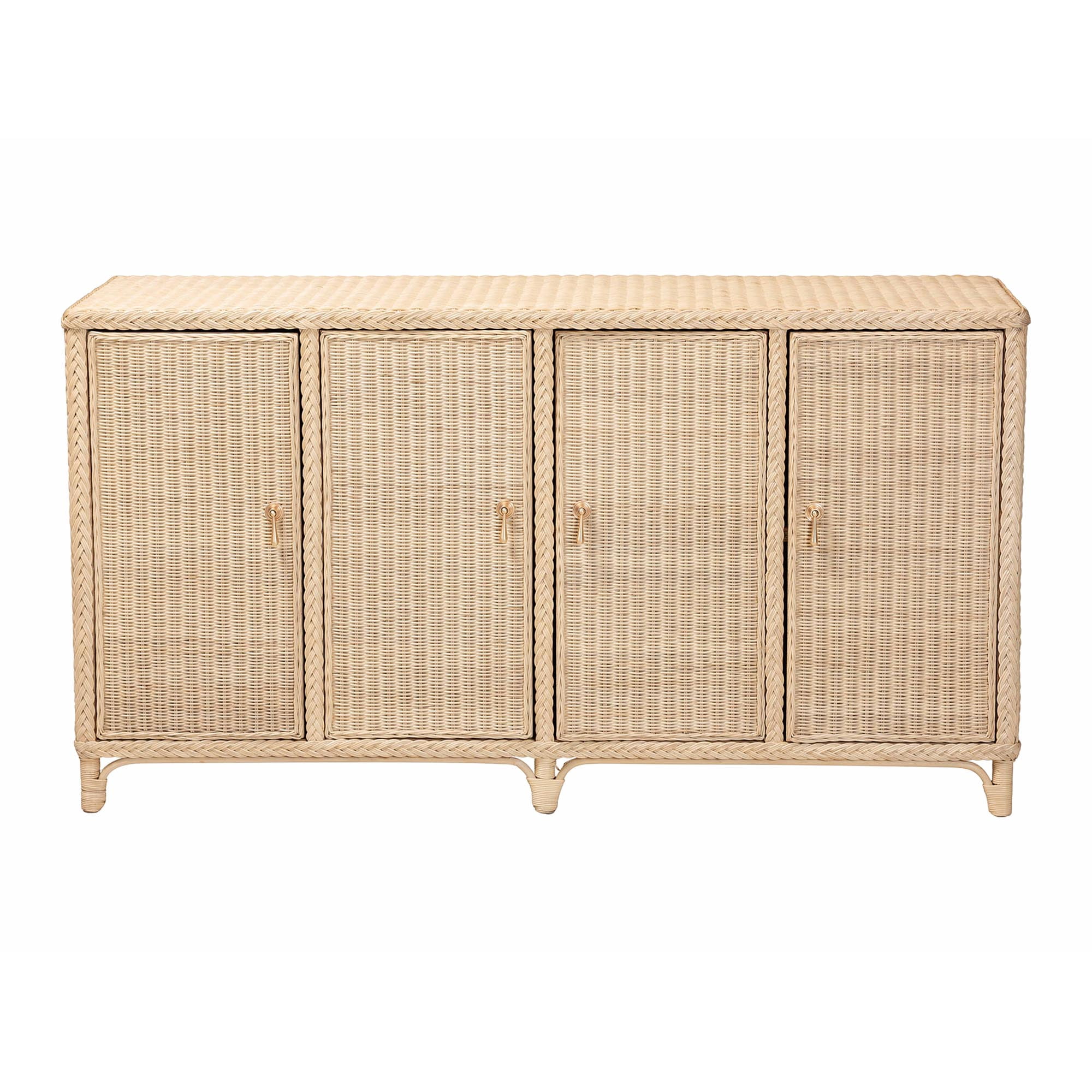 bali & pari Delilah Boho Sideboard, 4-Door, Natural