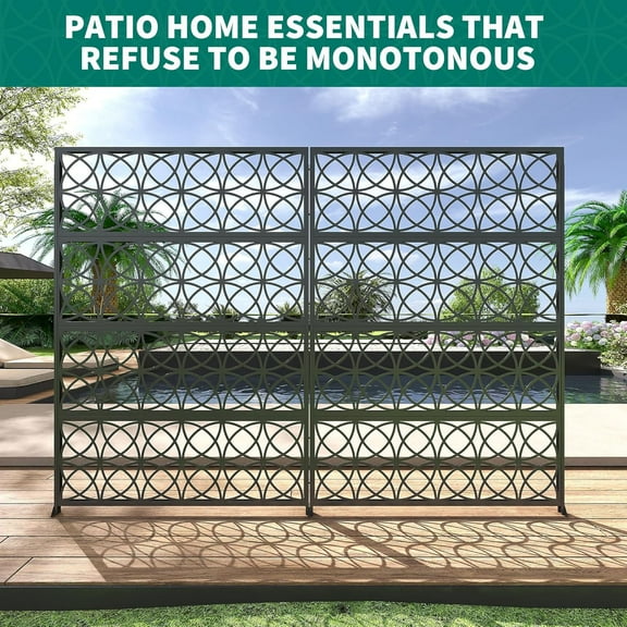 Studyset Drative Metal Garden Fences Rust-Proof Scroll Design for Yard & Flower Bed Borders, Easy Snap-Together Installation, Outdoor and Indoor Privacy Panels for Patio, Pool,Lawn,Black