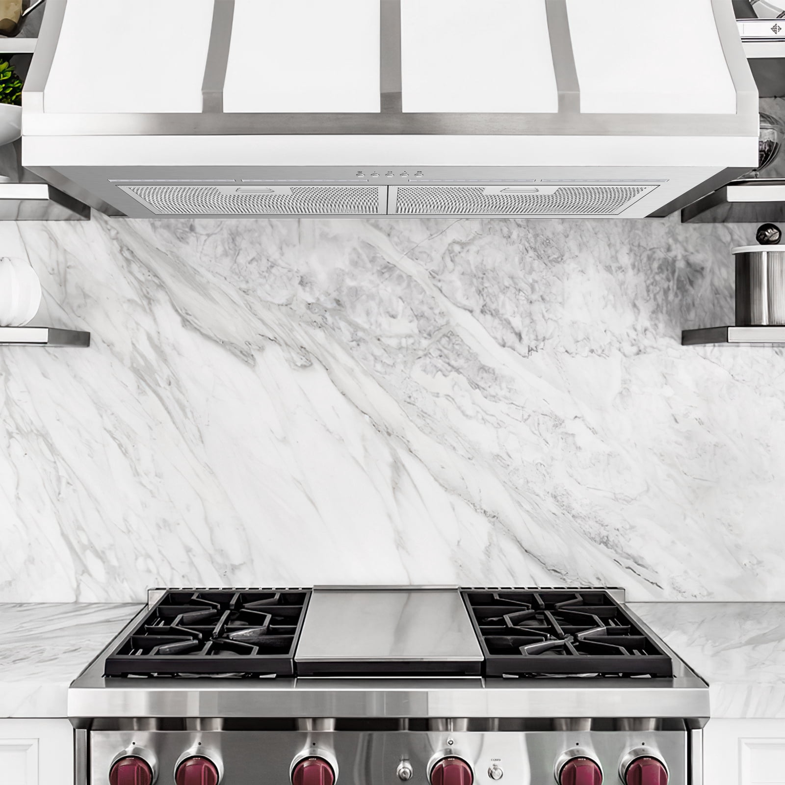30 inch Built-in/Insert Range Hoods,600 CFM Ducted/Ductless Stainless Steel Kitchen Vent Hood with 3 Speed Gesture Sensing&Touch Control Panel