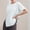 White, variant on Women Crew Neck Short Sleeve Solid Shirt Classic Cutting for Daily Sports and Leisure Outfits