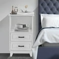thumbnail image 4 of RoyalCraft Nightstand with 2 Storage Drawers,Tall End Table with Wooden x-Design for Bedroom, White, 4 of 8