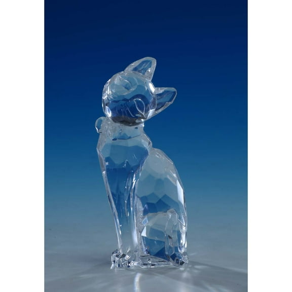 Set of 4 Clear Artificial Siamese Cat Tabletop Figurines 6"