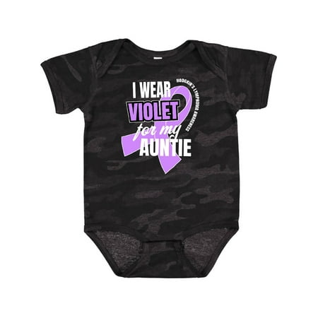 

Inktastic I Wear Violet for My Auntie Hodgkins Lymphoma Awareness Gift Baby Boy or Baby Girl Bodysuit