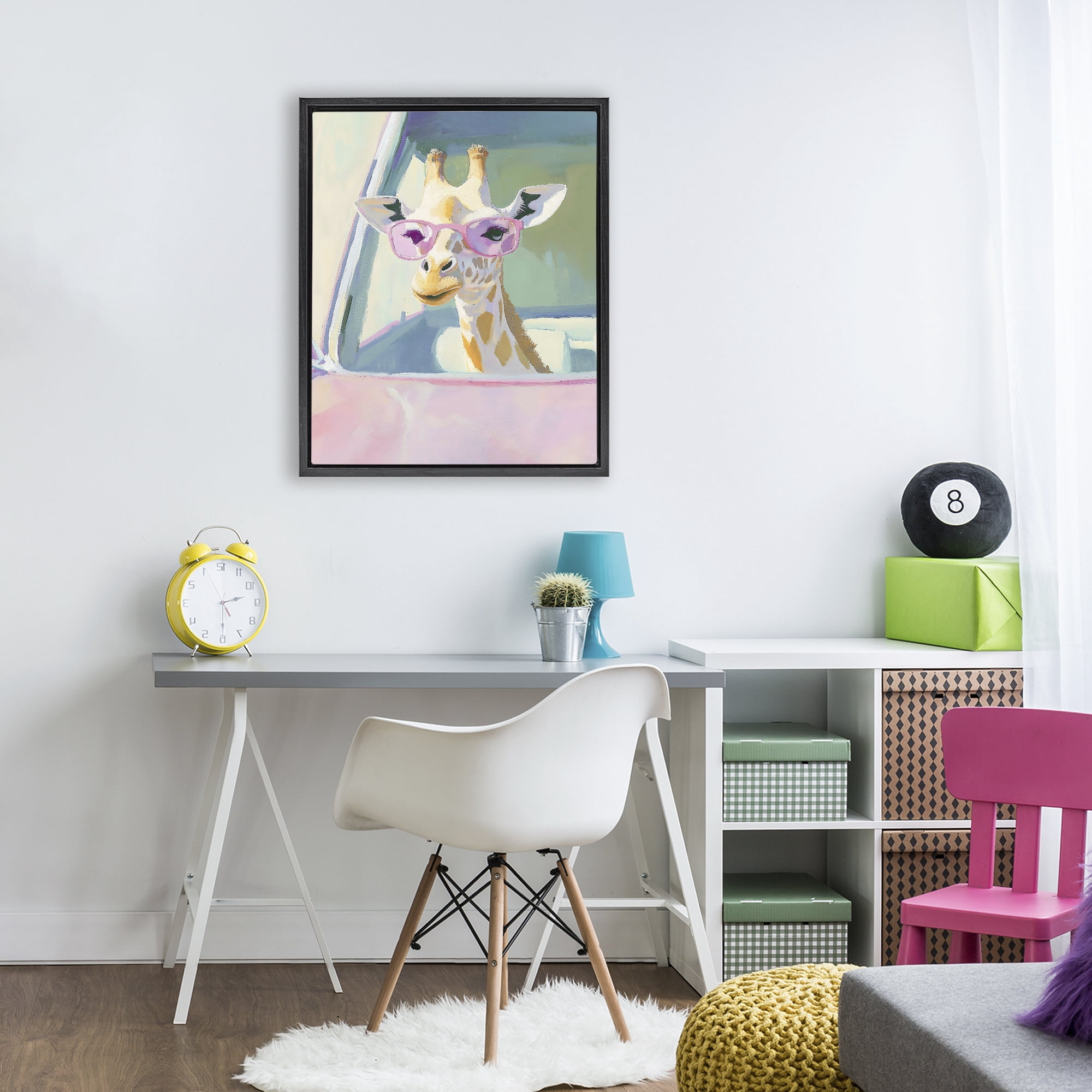 Stupell Industries Giraffe Car Ride Black Framed Floater Canvas Wall Art, design by The Prints Vibe