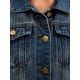 thumbnail image 5 of Chaqueta de mezclilla para mujer INSPIRE CHIC con cuello de solapa, manga larga, botón, casual, talla XL, azul, 5 of 6