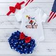 thumbnail image 2 of Sopiago Baby Girl 4th of July Outfits Letter Romper Tutu Bloomers Shorts Set Independence Day Summer Clothes for Baby Girl Red,9-12 Months, 2 of 5