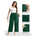 thumbnail image 4 of Gleelist Women Plus Size Casual Drawstring Wide Leg Pants Stretchy Straight Long Trousers With Pocket XL-5XL, 4 of 8