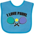 thumbnail image 3 of Inktastic I Love Padel Sports Quote Girls Baby Bib, 3 of 4