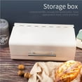 thumbnail image 4 of White Bread Box Countertop Bread Bin Strong Bread Storage Container with Handle Bread Organizer Pastry Storage Box for Bread Home Dry Food, 4 of 9