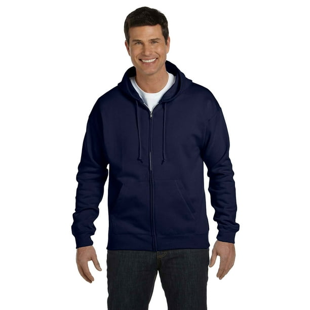 Hanes - Hanes Men's EcoSmart Full Zip Hooded Sweatshirt - Walmart.com ...