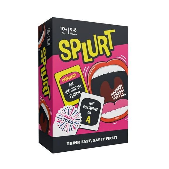 Gamewright - Party to Go - Splurt - Think Fast, Say It First - 2-8 Players Ages 10