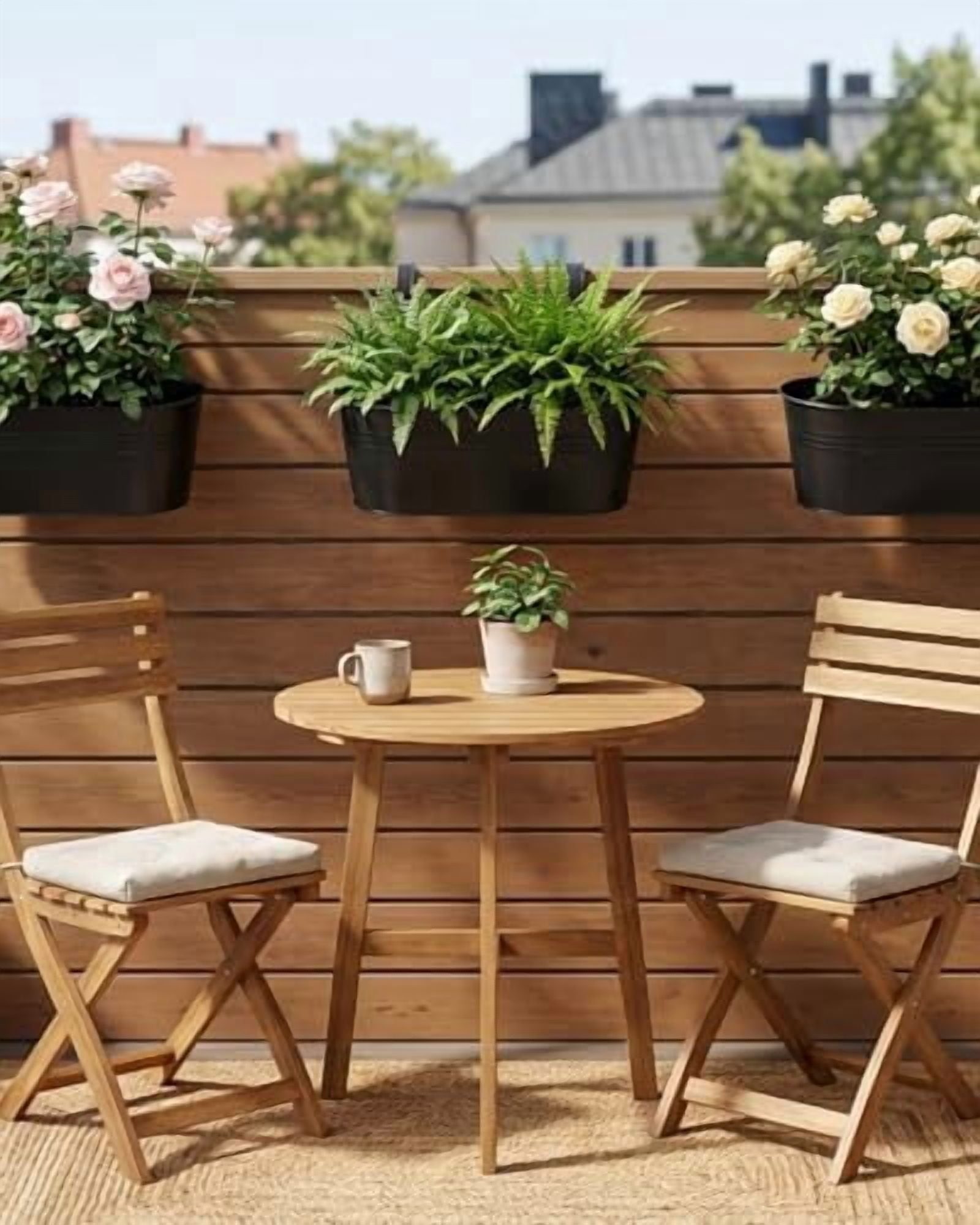 RibRave 16" Metal Railing Planters for Outdoor Plants, 5 Pcs Large Hanging Flower Pots with Detachable Hooks & Drain Holes, Oval Balcony Fence Planter Baskets for Herbs & Succulents, Black
