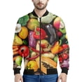 thumbnail image 5 of Chaqueta con cremallera y estampado 3D de frutas y verduras de colores para hombre, sudadera vegana, camisetas de manga larga, chaquetas bomber de calle, 5 of 5