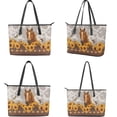 thumbnail image 3 of TSOVTHRID Sunflower Horse Cow Pattern Handbag and Wallet Set for Women Top Handle Purse Large Gray Tote Shoulder Bag Waterproof Satchel Handbag with Matching Leather Wallet, 3 of 7