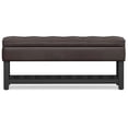 thumbnail image 3 of Cosmopolitan 44"Transitional Rectangle Ottoman Bench in Brown Faux Leather, 3 of 8