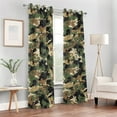thumbnail image 6 of Blackout Curtains Window Curtain for Bedroom Living Room 1 Panel 82"x52" Green Brown Camouflage, 6 of 8