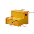 thumbnail image 3 of Kings Brand Furniture Lylia Kids Step Stool - Two Step Stools for Bathroom, Kitchen and Bedside Support (Banana), 3 of 3