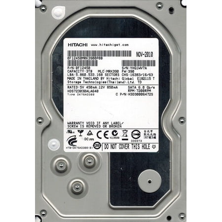 Hitachi HDS723030ALA640 P/N: 0F12450 MLC: MRK390 3TB price history on PriceWatchPro
