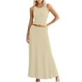 thumbnail image 7 of 2 Piece Skirt Set for Women Sleeveless/Short Sleeve Top with Flowy Maxi Skirts Elegant 2pc Dress Sets, 7 of 7