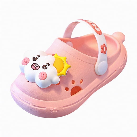 Ccpelsie Kids Slippers Boys Girls Flip Flops Slip On Beach Sandals Youth Pool Shower Shoes Summer Slippers(Pink,11)