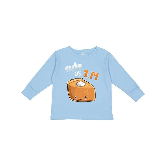 Inktastic Cute as 3.14 Pi Day Pumpkin Pie Pun Boys or Girls Long Sleeve Toddler T-Shirt