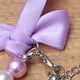 thumbnail image 4 of Collar para mascotas con colgante de cristal, hermoso collar con lazo y perlas (morado claro y blanco)., 4 of 5