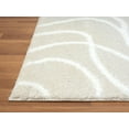 thumbnail image 4 of HR Plush Beige Cream Wave-Patterned Shag Rug, 1-Inch Thick Soft High Pile, Stain-Resistant Carpet for Living Room, 4 of 6