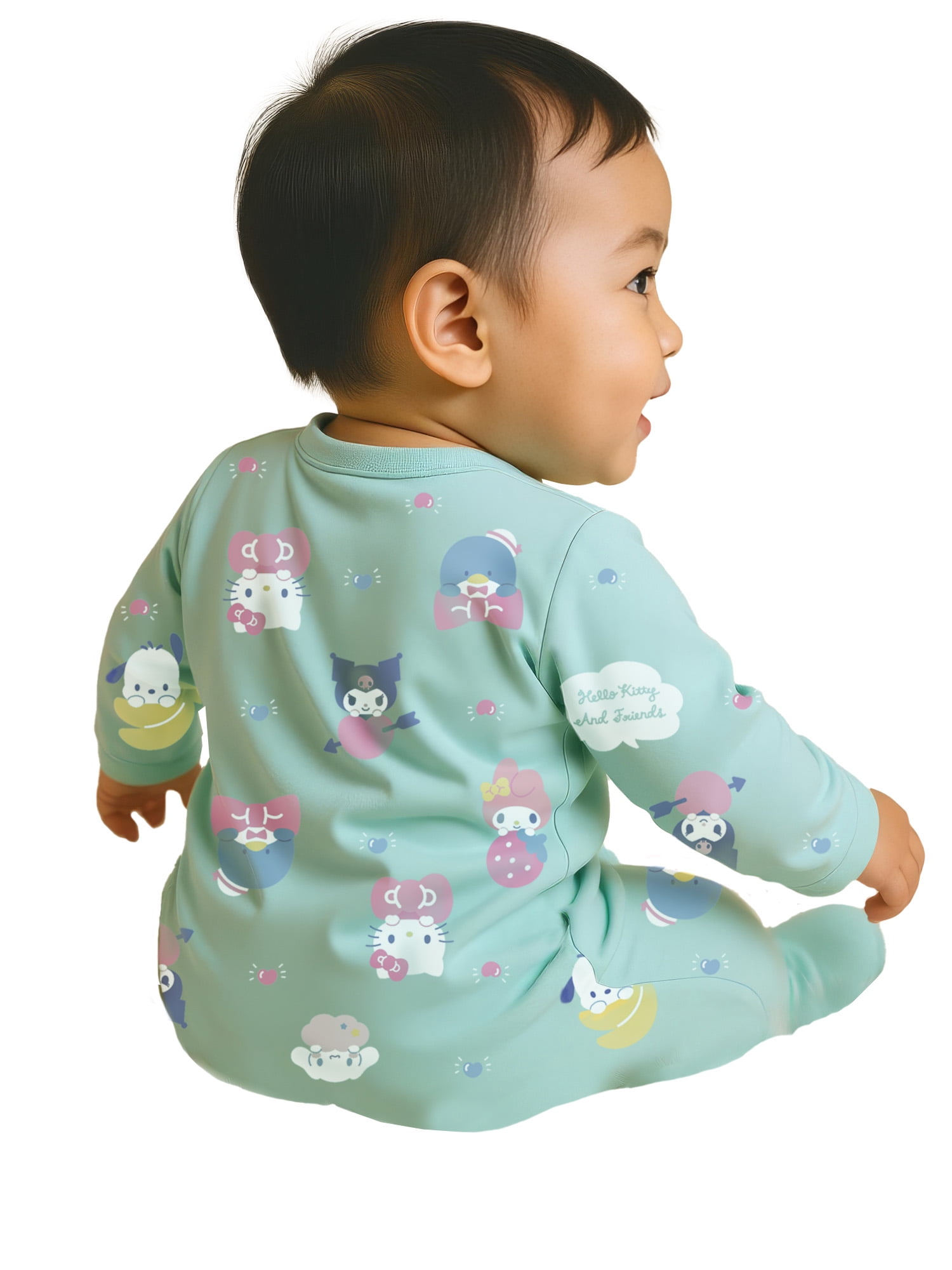 Hello Kitty Baby Girl Printed Long Sleeve Footed Sleep N Play, Sizes Newborn- 9 Months