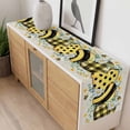 thumbnail image 4 of Bee Love Table Runner 120 Inches Long Farmhouse Dress Scarves, Daisy Eucalyptus Leaves Linen Rustic Beige Dining Tablerunner for Coffee Table/Kitchen Island/Party Décor, 13" x 120", 4 of 8