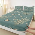 thumbnail image 3 of Homewish Wildlife Duck Teens Twin Sheet Sets, Turquoise Cartoon Twin Fitted Sheet, Rustic Hunting Animal Flat Sheet, Breathable Home Decor, 3 Pieces, 3 of 7