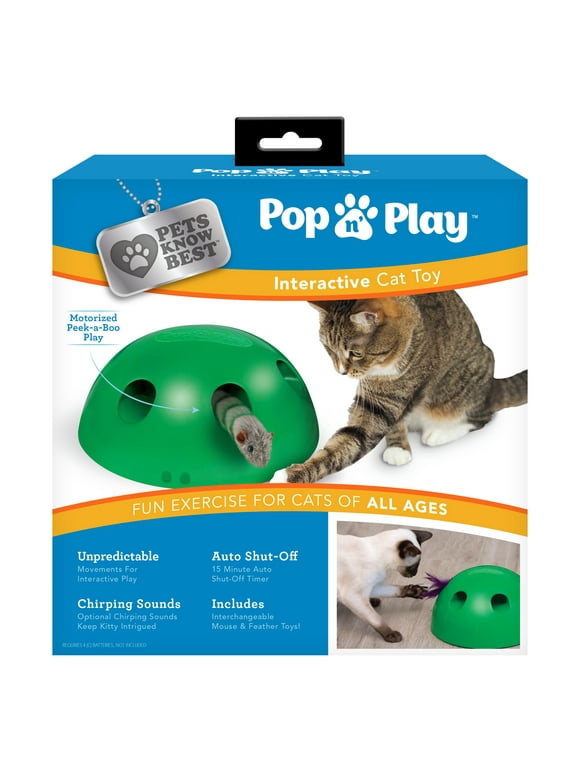 Pets Know Best Pop N' Play Peek-a-Boo Cat Toy, Green