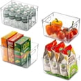 thumbnail image 1 of Contenedores organizadores de despensa transparentes, cesta de almacenamiento de alimentos de plástico para el hogar con asas recortadas para cocina, encimeras, gabinetes, refrigerador, cong, 1 of 5