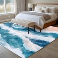 thumbnail image 4 of 8'x10' Area Rugs, Blue Coastal Indoor Outdoor Area Rug for Living Room Bedroom, Oil Painting Summer Beach Nautical Waves Washable Bathroom Rugs Kitchen Floor Carpet Mats Home Decor Aesthetic, 4 of 8