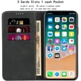 thumbnail image 3 of for iPhone 11 2019 Wallet Case,Premium PU Leather Flip Folio Case with Card Slot, Stand Holder and Magnetic Closure [TPU Shockproof Interior Protective Case] for Apple iPhone 11 6.1" 2019,Black, 3 of 8
