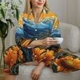 thumbnail image 6 of Fotbe Sunset Sky Sunflower Pattern Long Sleeve Pajama Set for Women,Sleepwear Set,2-piece Loungewear Set,Soft PJs Comfy Nightwear with Pockets -Medium, 6 of 7