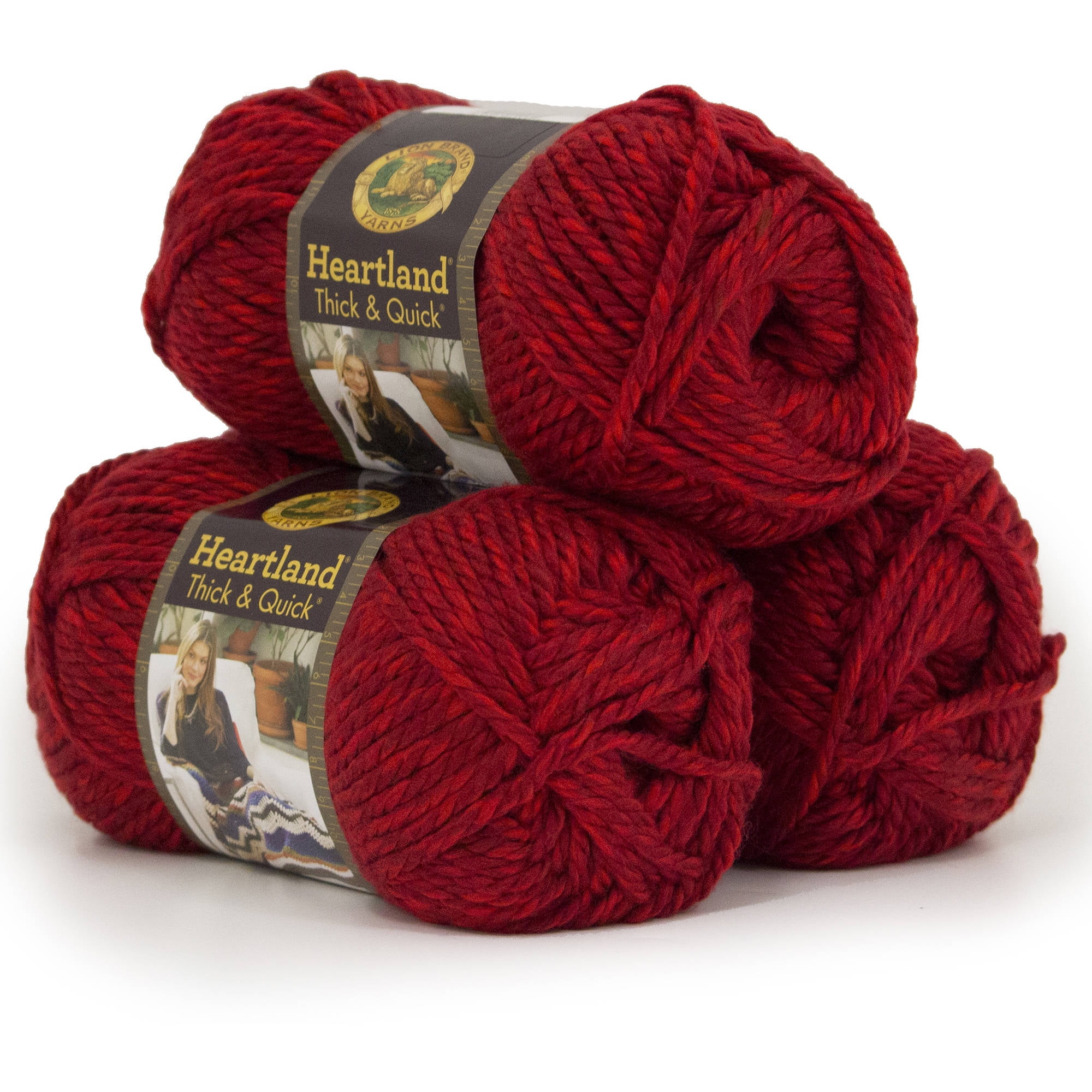Lion Brand Yarn Heartland Thick and Quick Redwood Basic Super Bulky