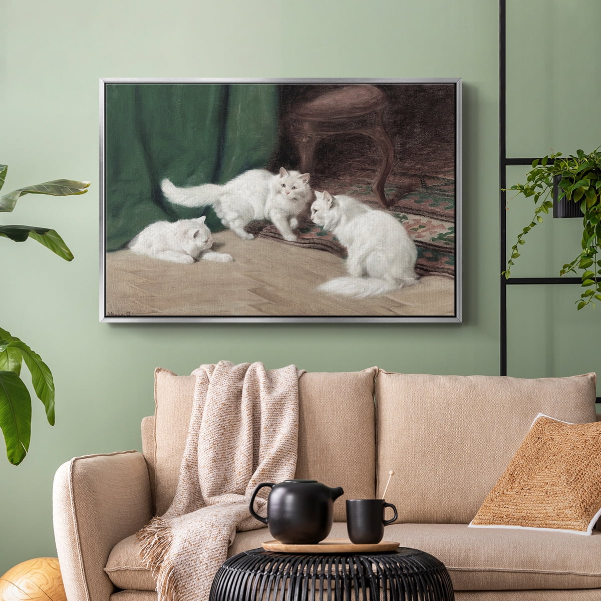 Vintage Animal Print-VI By Wexford Home Framed in Silver Wood Gallery Wrapped Canvas 27 in. x 41 in.